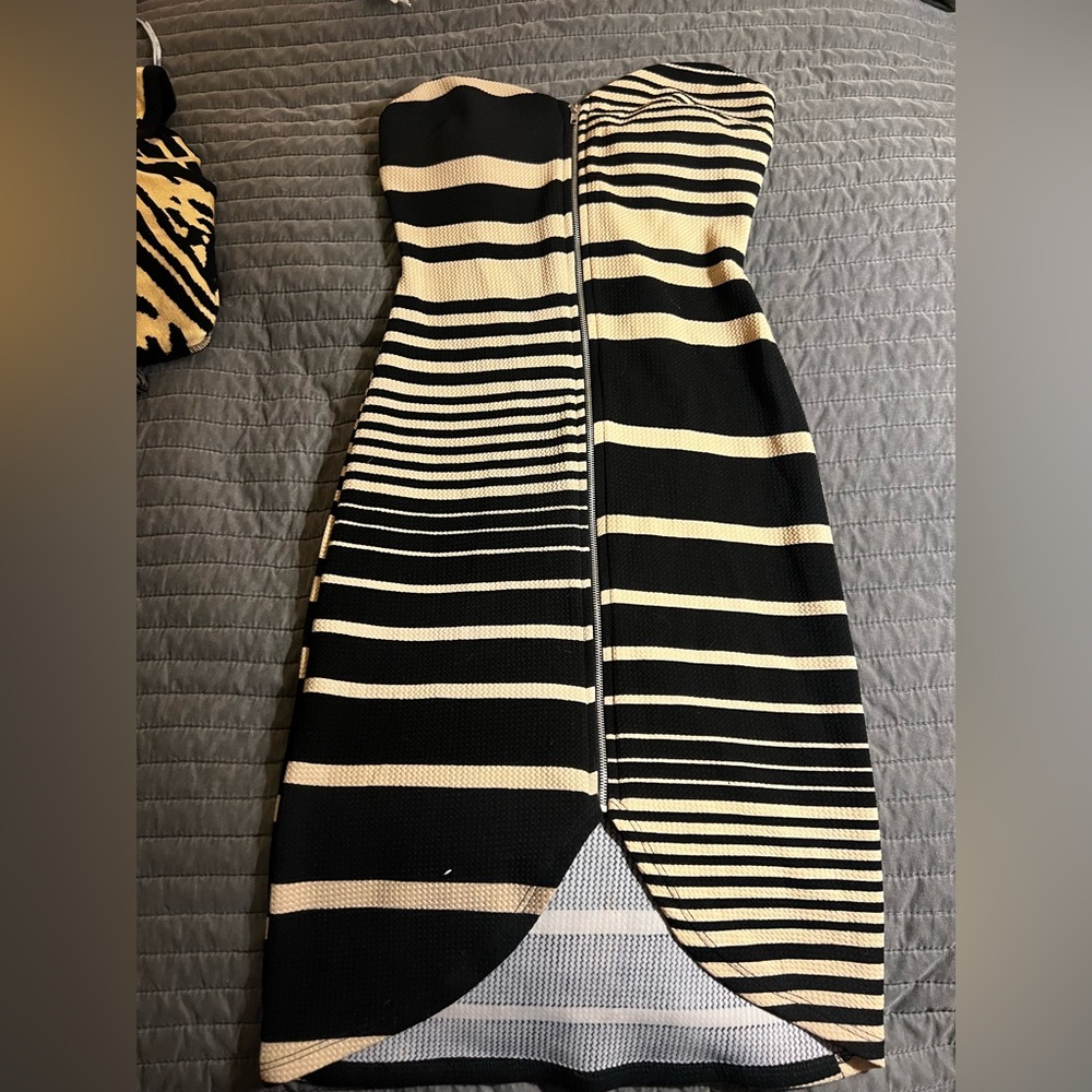 Striped Black and Cream Dress